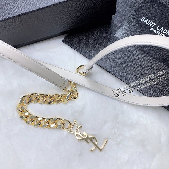 Saint Laurent女士皮帶 聖羅蘭YSL鏈條五金小牛皮腰帶  jjp2146